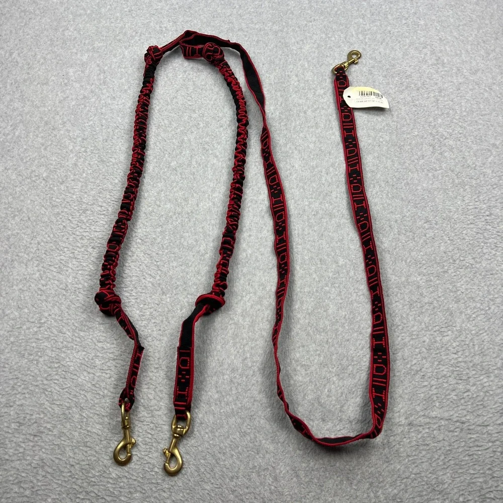 NEW Howling Dog Alaska Skijoring Line 2 Dogs Black Red Bungee Shock Absorb Leash